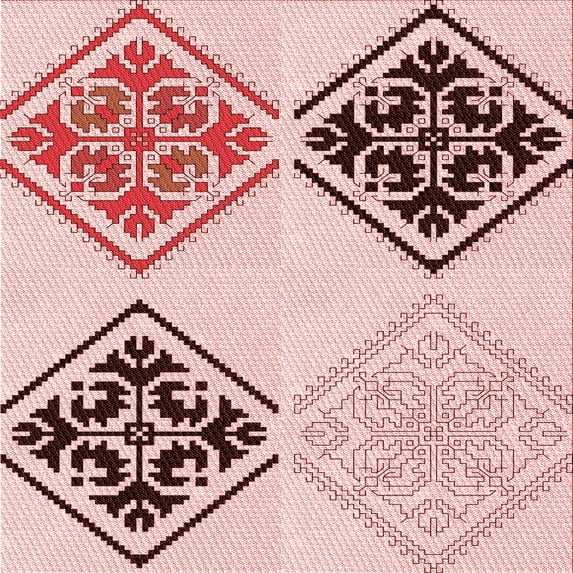 Ahgly Company Machine Washable Indoor Square Transitional Light Rose Pink Area Rugs, 7' Square