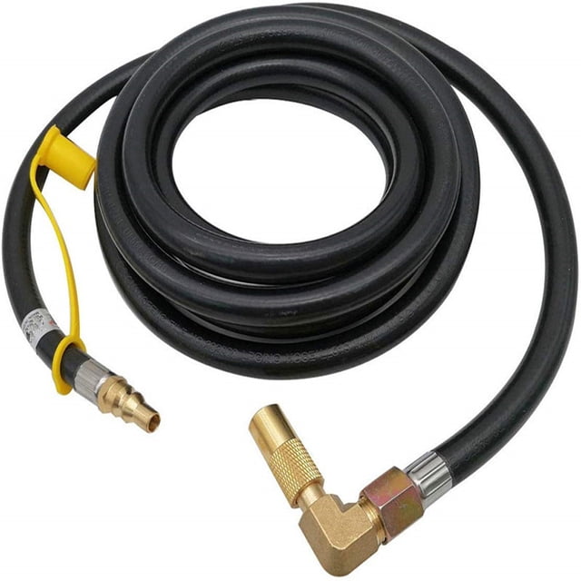 12ft Flexible Rubber Propane Gas Connection Hose - Quick-Install Low-Pressure Adapter for Portable BBQ Grills, Fire Pits, Cook Stoves, RVs & Outdoor Heaters - Explosion-Proof, Weather-Resistant,