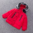 thumbnail image 2 of Otqutp Baby Down Jacket Boys Winter Jacket with Collar Warm Girls Down Coat Trench Coat Thick Hooded Puffer Jacket Hooded Collar Down Outerwear(Red,4-5 Years), 2 of 8