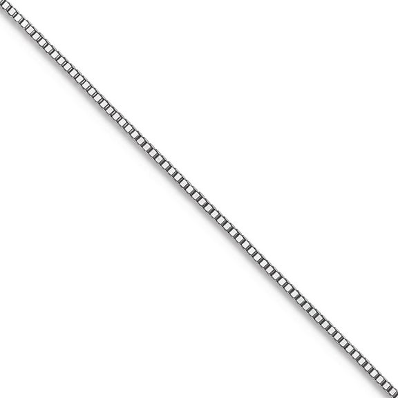 10k White Gold .5mm Small Box Chain Necklace 22 Inch Chain Necklace for Women and Men - 1.0 Grams