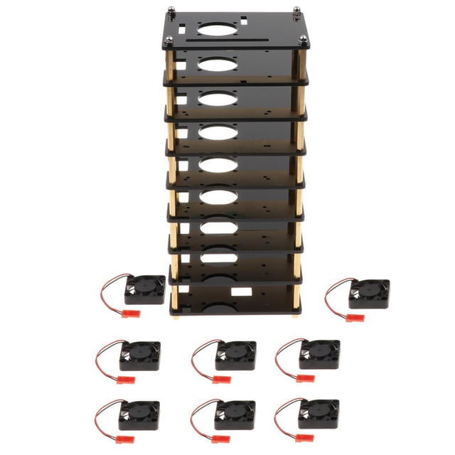 Carcasa con ventilador de refrigeración 3b + / 3b / 2b / , carcasa de acrílico duradero de 8 capas, ventiladores de refrigeració shamjiam Carcasa de acrílico con ventilador