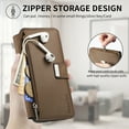 thumbnail image 2 of ELEHOLD for Samsung Galaxy S23 Ultra Zipper Wallet Case,Magnetic Detachable RFID Flip Card Slots Stand Function Shockproof Full Protective Leather Case for Samsung Galaxy S23 Ultra,Brown, 2 of 8