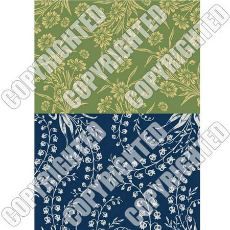 Nunn Design Collage Sheet Green/Navy Floral For Scrapbook - Fits