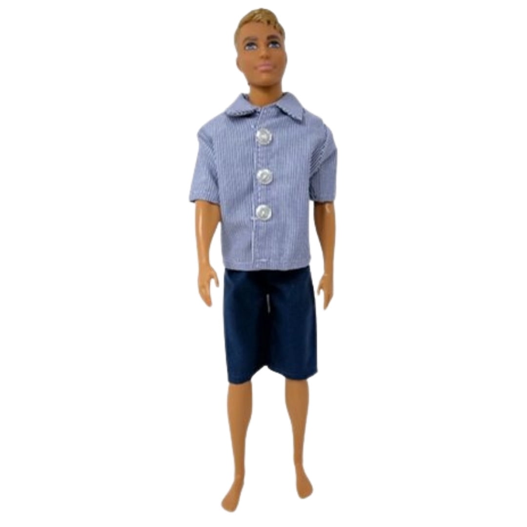 Doll Clothes Superstore Pin Stripe Shirt And Shorts Fits Barbie's Friend  Ken And GI Joe