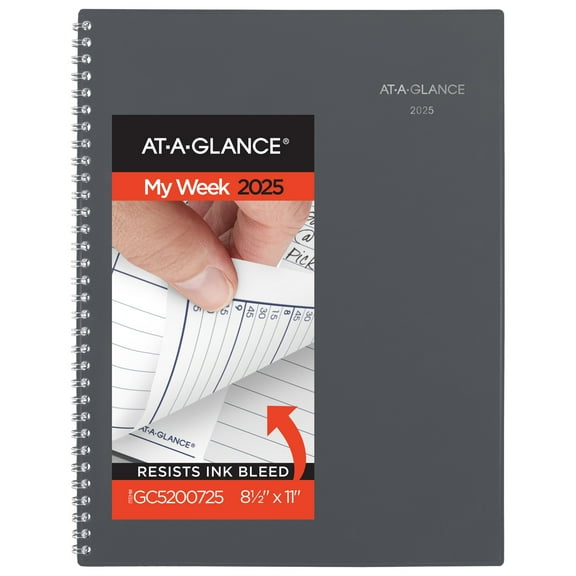 AT-A-GLANCE DayMinder 2025 Weekly Monthly Planner Gray Large 8 12 x 11 - Weekly