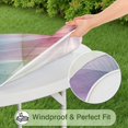 thumbnail image 5 of Colorful Watercolor Stripe Pattern Round Fitted Tablecloth with Elastic Edge,Dining Table Cover Waterproof,Outdoor Round Tablecloth for Camping,Dining,Indoor and Outdoor, 5 of 7