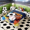 thumbnail image 3 of Erosebridal Color Splash Balls Twin Comforter Sets, Sport Bedding Set for Boys and Girls, Navy Reversible 2pcs, 1 Comforter and 1 Pillowcase, 3 of 6