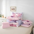 thumbnail image 4 of Erosebridal Pink Axolotl Bedding Twin Size, Boba Milk Tea Bed in a Bag Twin size, Blossoms Flower Reversible Bed Set, Microfiber Room Decoration, 7pcs, 4 of 6