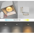 thumbnail image 4 of FSLiving J-Type Tracking Light Stepless Dimming Remote Control 4 Color Temperatures 3.2 Ft Cord 24W LED Spot Light Square White Metal Shade Track Lighting for Corridor Home Office(No Track)-1 Pack, 4 of 7