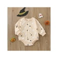 thumbnail image 3 of Halloween Baby Girls Clothes Ghost/Pumpkin/Lantern Sweatshirt Romper Long Sleeve Bodysuit One Piece Fall Outfits 0-18M, 3 of 8
