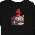 thumbnail image 4 of Inktastic 4th Birthday Fire Truck Boys or Girls Long Sleeve Toddler T-Shirt, 4 of 5