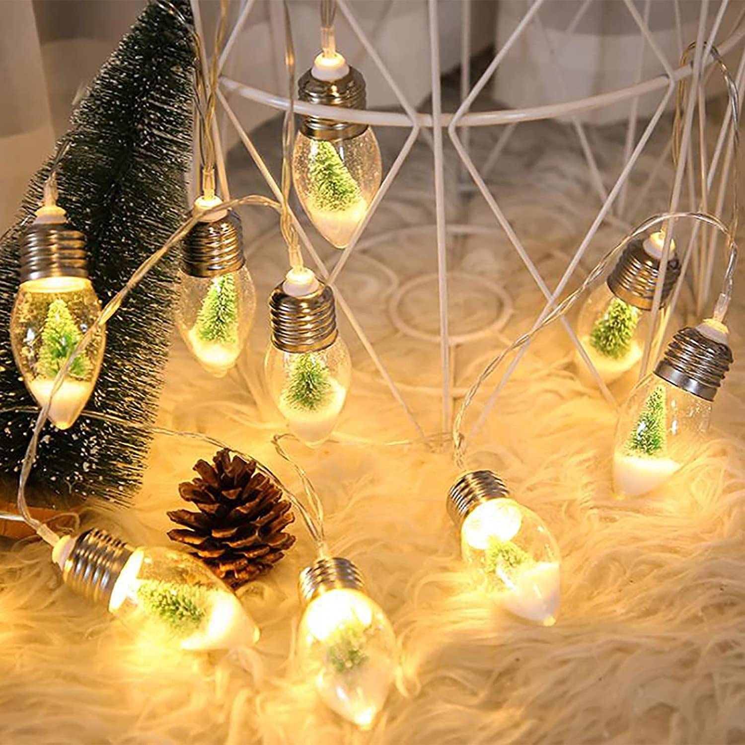 Wire Branch lights led fairy string lights Small Cafe Christmas Plug-In Decor 