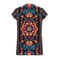 thumbnail image 6 of Dreluolixua Shirts for Women Satin Plus Size V Neck Tee Lightweight Short Sleeve Shirt Print Casual Tops, 6 of 7