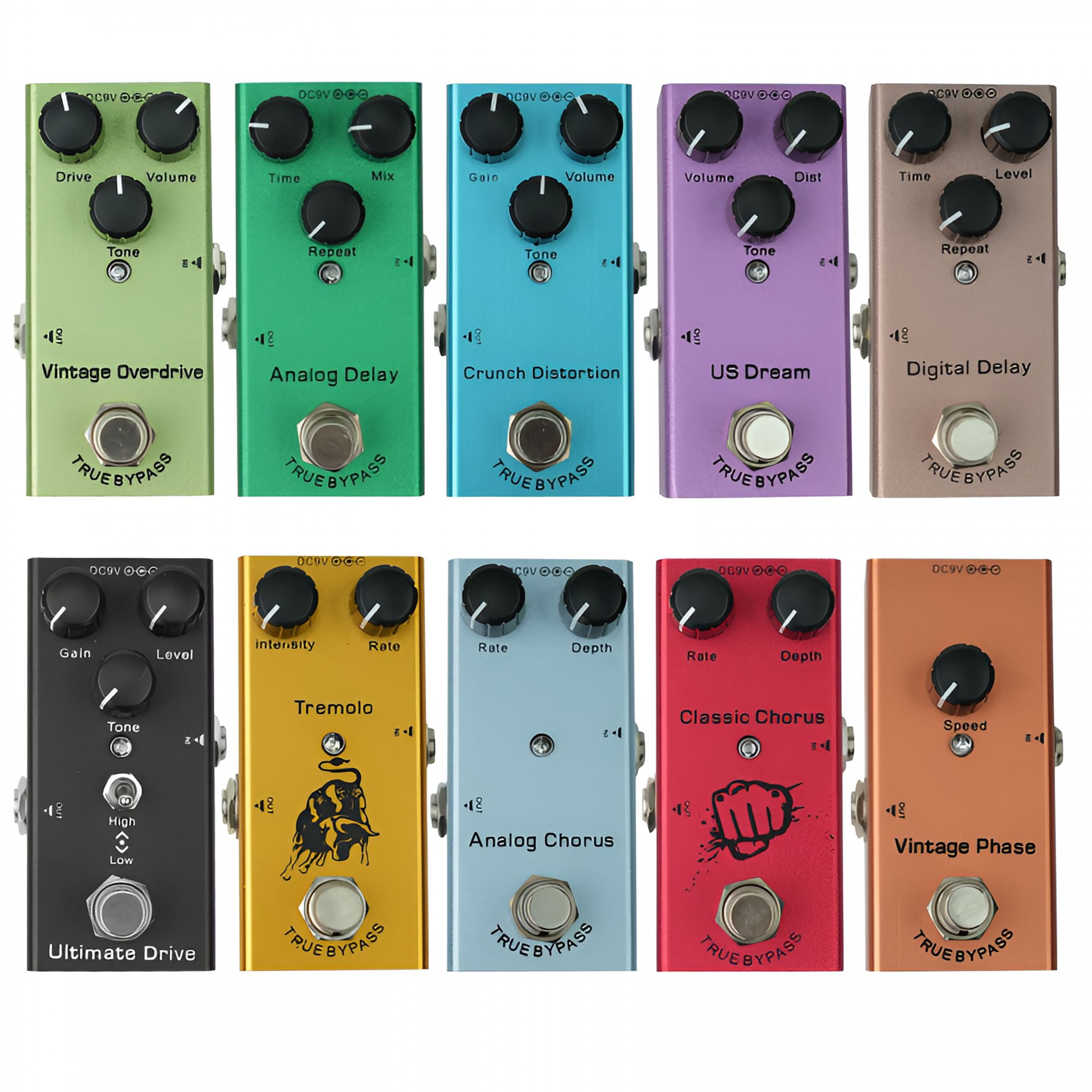 GJX 2026 New Multi-Effects Guitar Pedal-Guitar Multi Effects Pedal Distortion/Overdrive/Delay,Metal Chassis,Portable,For Guitarists