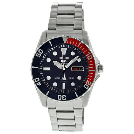 Seiko Men's 5 Automatic Dark Blue Dial Stainless Steel Watch