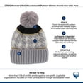 thumbnail image 3 of CTM  Knit Houndstooth Pattern Winter Beanie Hat with Pom (Women), 3 of 3