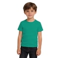 thumbnail image 2 of Huanglei Soft Kids Tee Breathable Basic Short Sleeve Shirt For Girls And Boys Comfortable Casual Round Neck Top For Children Soft Cotton Tees ,9-10 Years ,Green, 2 of 6