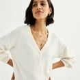 thumbnail image 3 of Women's Sonoma Goods For Life® Button Front Cardigan Color: Gray Size: XX LARGE, 3 of 4