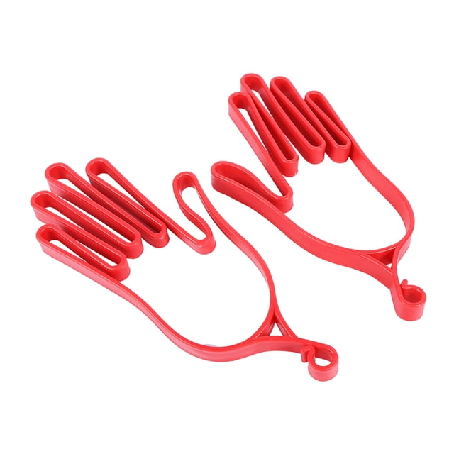 2 soportes de plástico rojo duraderos para guantes de golf, colgadores para deportes al aire libre.