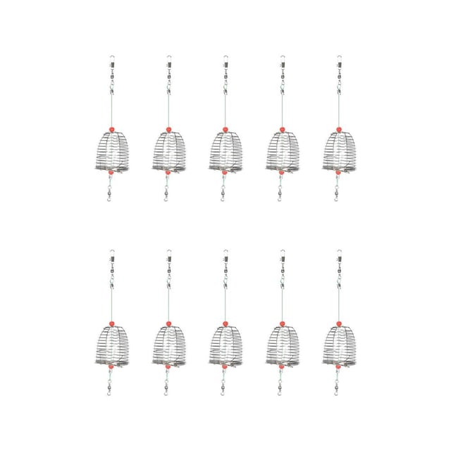 Feltree Cage de Nidification en Métal en Acier Inoxydable Appât de Pêche Dispositif de Nidification Dispositif de Lancer d'Appât Cage d'Appât pour Poisson Panier d'Appât