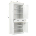 thumbnail image 3 of Gymax Pantry Cupboard Freestanding Kitchen Cabinet W/Adjustable Shelves White, 3 of 10