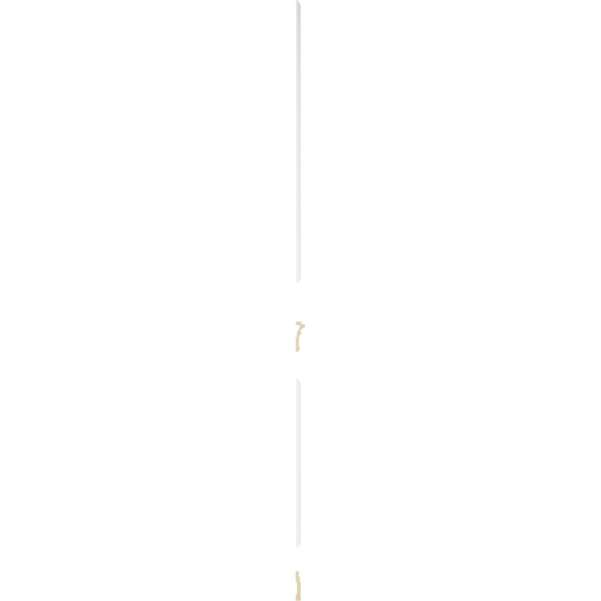 Ekena millwork 94 1/2"L (Adjustable 108"H to 132"H) Ashford Square Panel Stacked Wall Wainscot Paneling Kit