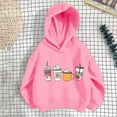 thumbnail image 2 of Odeerbi Kids Girls Winter Outfits Cartoon Print Sweatsuits Children's Fashion Thin Loose Style Hoodies Sweatpants Tracksuit Two Piece Set Pink, 2 of 4