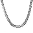 thumbnail image 3 of EOEMY 18K Gold Plated Mens Miami Cuban Link Bracelet Or Chain Necklace Stainless Steel-12mm-34Inch Or 86Cm-Silver, 3 of 9