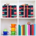 thumbnail image 6 of Yayeee Canvas Storage Basket with Handles for Shelves Fabric Bins Closet Organizer, Navy Blue Stripes, 6 of 8