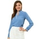 thumbnail image 1 of INSPIRE CHIC Blusa con cuello con volantes y lazo para mujer, blusa de manga larga con campana vintage Corazones Azules S, 1 of 6