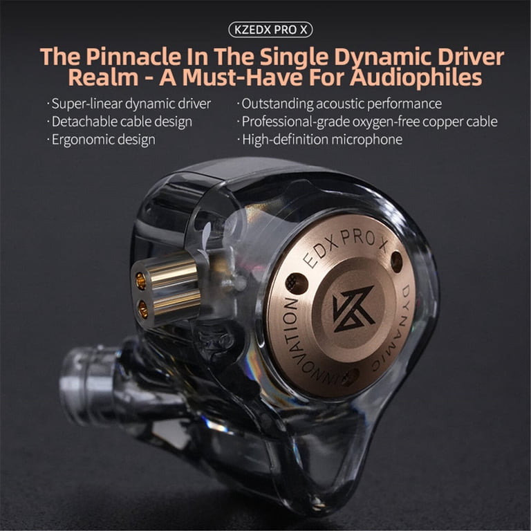 KZ EDX Pro Dual Magnetic Dynamic In-Ear Monitor Earphones - Detachable Cable, 3.5mm Jack