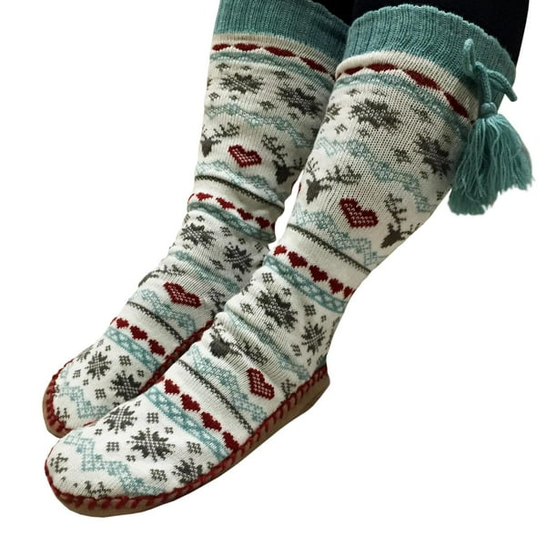 Muk Luks Muk Luks Slipper Socks Mod Fairisle Cute Girls Holiday Cozy