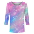 thumbnail image 4 of Plus Size 3/4 Sleeve Tops for Womens Fashion Sequins T Shirts Dressy Casual Loose Tunic Tees Blouse, 4 of 5