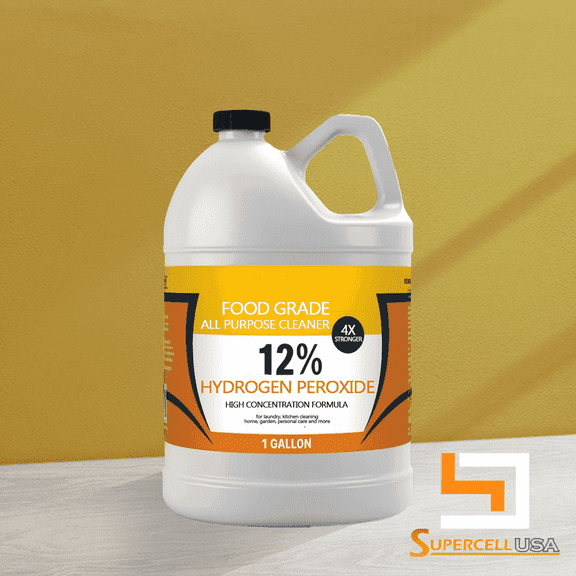 H2O2 12% Hydrogen Peroxide Cleaning Solution, Concentrated Multi-Purpose Cleaner, 1 Gallon, 1 Pack