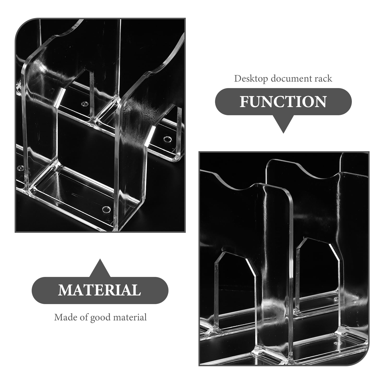 FONDOTIN 4-Pack Clear File Rack Organizer, Multifunctional Storage for Office, School Desk, Home, and Workspace
