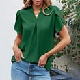 thumbnail image 4 of Women's Dressy Casual Business Work Blouses V Neck Loose Petal Short Sleeve T Shirts Loose Fit Womens Top Athletic Tops for Women Long Sleeve Comfortable Workout Shirts Women Athletic Women Shirts for, 4 of 5
