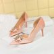 thumbnail image 3 of Zapatos de tacón alto sexys de punta puntiaguda de boca baja para banquetes para mujer, zapatos de gamuza con huecos laterales, con perlas y diamantes de agua, zapatos clásicos individuales, 3 of 5