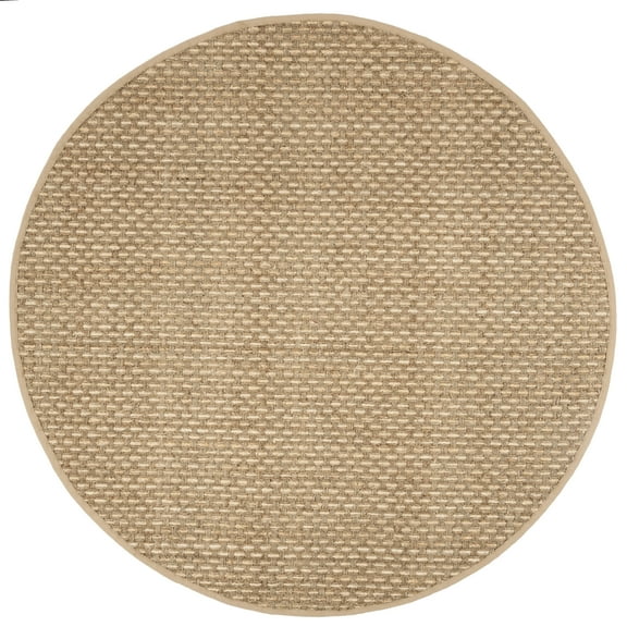 SAFAVIEH Natural Fiber Garret Solid Area Rug, Natural/Beige, 4' x 4' Round