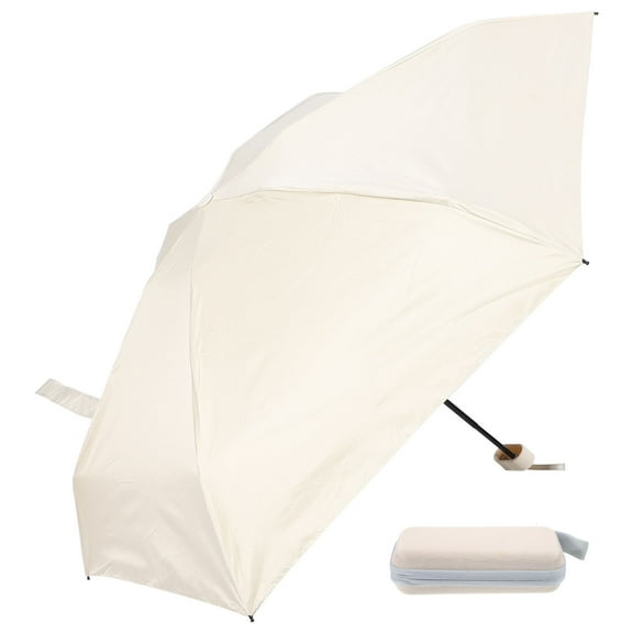 LULULION Wind Resistant Travel Umbrella Travel Sun Umbrella Beige 1Set