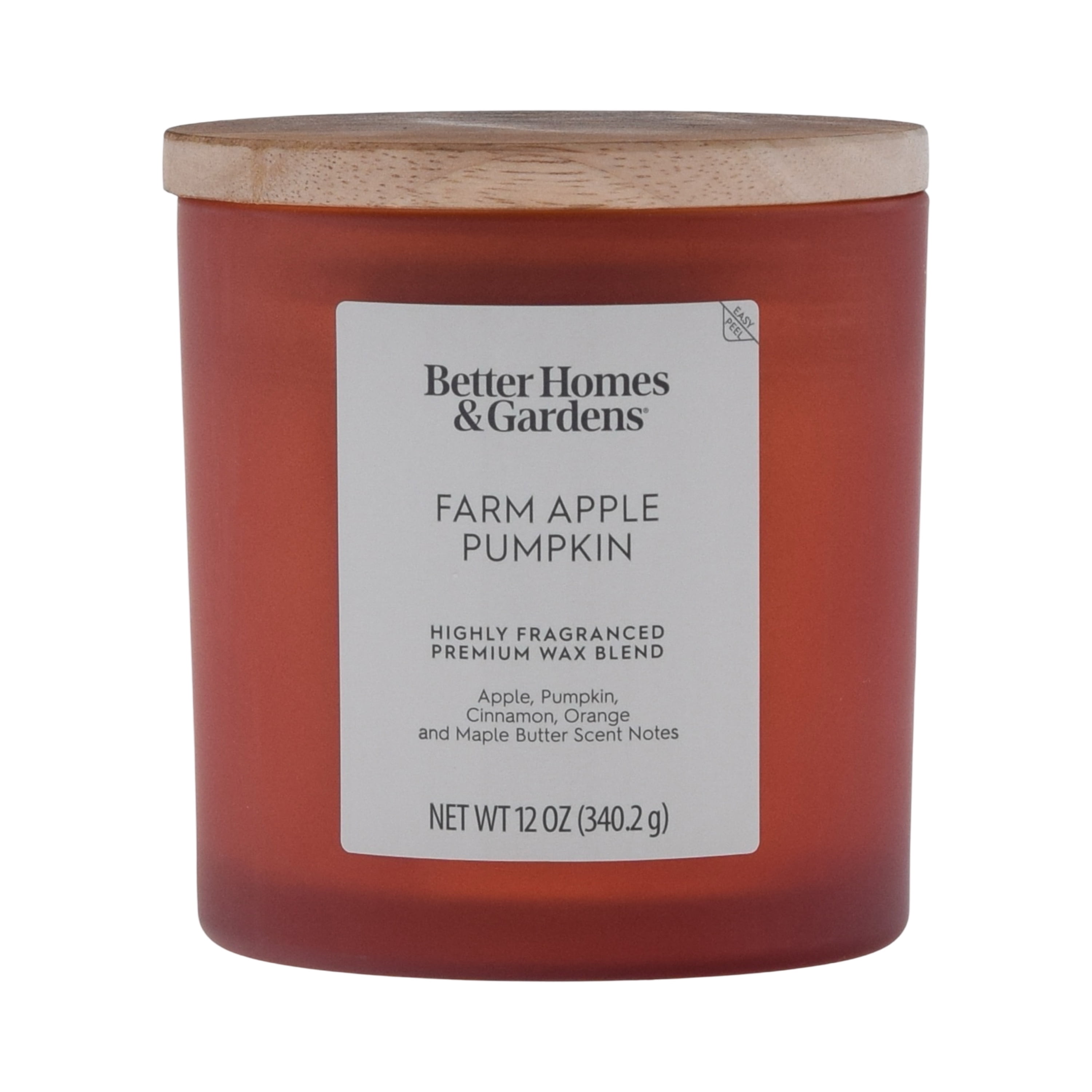 Better Homes & Gardens Farm Apple Pumpkin Scented 2-Wick Frosted Jar Candle, 12 oz