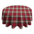 thumbnail image 4 of Red and Green Christmas Plaid Pattern Round Tablecloth 60"x60",Wrinkle Wipeable Table Cloth for Kitchen Dining Room Picnic Patio Party, 4 of 6