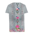 thumbnail image 5 of Homenesgenics Tops for Women Plus Size,Tunic Tops for Women,Crop Tops for Women Women's Short Sleeves-Neck Fashion Casual Printed Button-Up Blouse T-Shirt Blue XL, 5 of 5
