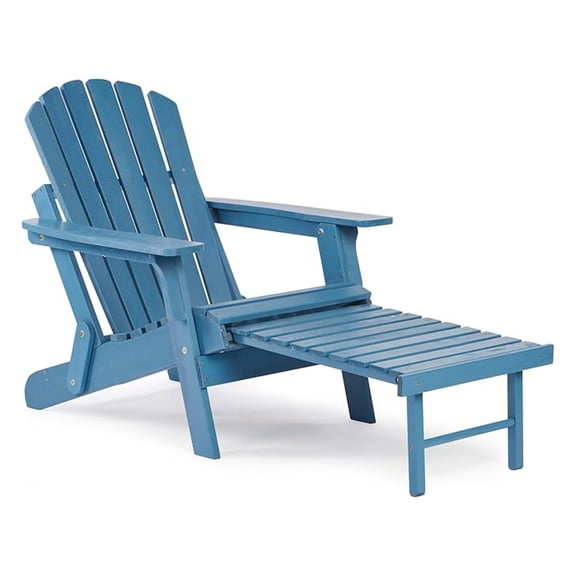 Oversized Wooden Folding Adirondack Chair with Ottoman, Pre-Assembled Backrest and Seat Board, Lounge Chair for Outdoor Patio Garden Lawn Backyard Firepit Deck Pool Beach