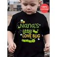 thumbnail image 1 of Camiseta informal de verano de algodón puro para niño - "NANA'S LITTLE LOVE BUG" con estampado de dibujos animados, fresca, cómoda y atractiva. Regalo., 1 of 5