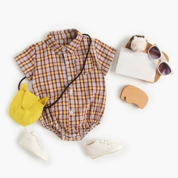 SNKSDGM Baby Clothes Boy 6-9 Months July 4Th Boys Girlsshort Sleeve Print Romper Clothes Summer for Children 12-18 Months