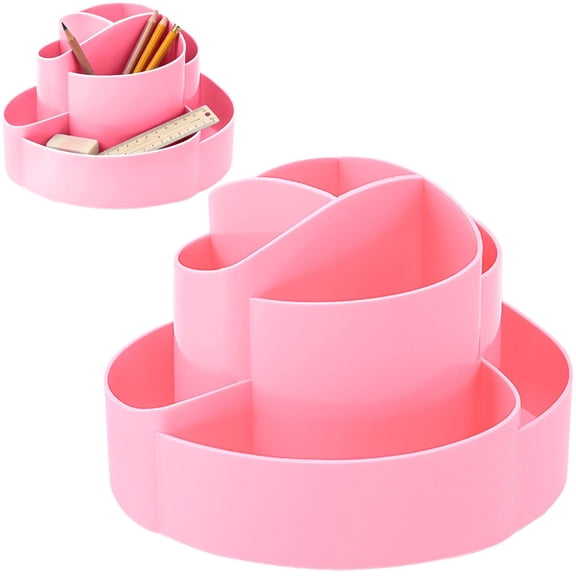 Wanyng 9-Compartment Desktop Organizer and Pen Holder, Pink