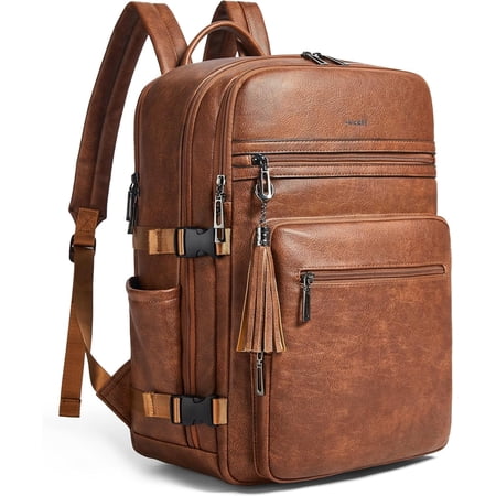 Shrrie Laptop Backpack for Women,Vegan Leather Backpack Work Computer Backpacks fits 16" Laptop,Water Resistant Teacher Nurse Casual Daypack for Weekender Camping Travel