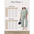 thumbnail image 4 of Gleelist Two Piece Sets for Women Summer Outfits Lounge Sets Short Sleeve Tops Cropped Pants Comfy Pjs Sets(1X-5X), 4 of 6