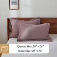 thumbnail image 5 of Simple&Opulence 100% Belgian Linen Pillow Shams -Set of 2, Queen Size - Basic Style Breathable Pure Linen Suitable for Home - Soft and Durable with Envelope Closure Pillowcases (20''x 26'', Purple), 5 of 7