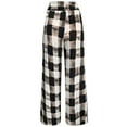 thumbnail image 3 of Women's Comfy Stretch Plaid Lounge Pants Wide Leg Casual Drawstring Pajamas, 3 of 4